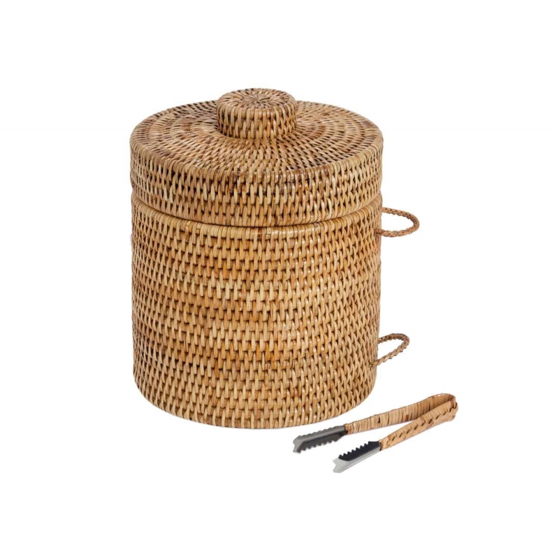 Andrea House - Θήκη Για Παγάκια Με Λαβίδα Rattan Ø20 Andrea House - Θήκη Για Παγάκια Με Λαβίδα Rattan Ø20