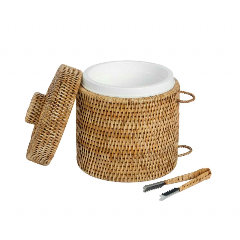 Andrea House - Θήκη Για Παγάκια Με Λαβίδα Rattan Ø20 Andrea House - Θήκη Για Παγάκια Με Λαβίδα Rattan Ø20