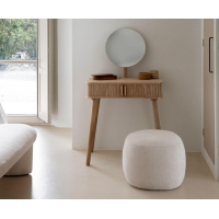 Andrea House - Πουφ Audry White D50cm Andrea House - Πουφ Audry White D50cm