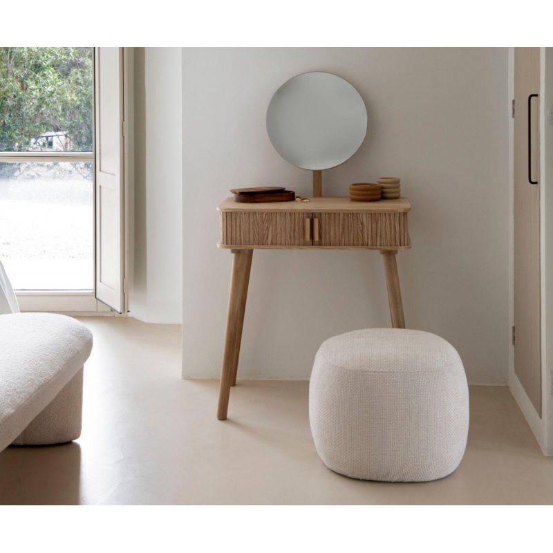 Andrea House - Πουφ Audry White D50cm Andrea House - Πουφ Audry White D50cm