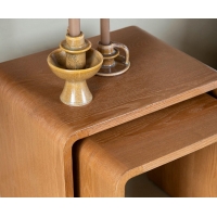 Andrea House - Σετ 2 Βοηθητικά Τραπεζάκια Dark Ash