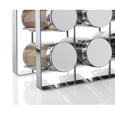 Andrea House - Βάση Με 12 Βαζάκια Μπαχαρικών Chrome Metal Andrea House - Βάση Με 12 Βαζάκια Μπαχαρικών Chrome Metal