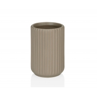 Andrea House - Ποτηράκι Για Οδοντόβουρτσες Stripe Ceramic Beige Andrea House - Ποτηράκι Για Οδοντόβουρτσες Stripe Ceramic Beige