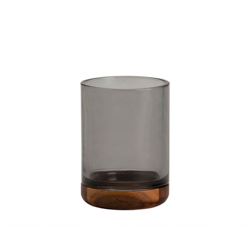 Andrea House - Ποτηράκι Για Οδοντόβουρτσες Grey Glass Acacia Andrea House - Ποτηράκι Για Οδοντόβουρτσες Grey Glass Acacia