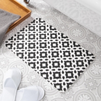 Artsy Mats - Αντιολισθητικό Πατάκι Μπάνιου Black Pattern White Stone 39x60cm