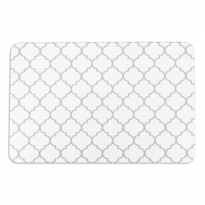 Artsy Mats - Αντιολισθητικό Πατάκι Μπάνιου Grey Trellis White Stone 39x60cm