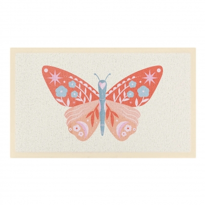Artsy Mats - Χαλάκι Εισόδου Orange Flower Butterfly 70x40cm