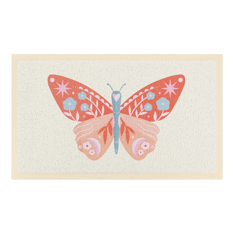 Artsy Mats - Χαλάκι Εισόδου Orange Flower Butterfly 70x40cm