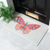 Artsy Mats - Χαλάκι Εισόδου Orange Flower Butterfly 70x40cm