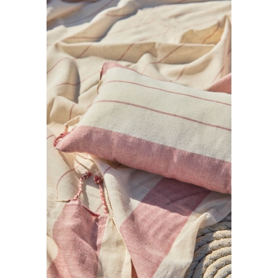 Calma House - Σετ Πετσέτα Θαλάσσης/Παρεό Με Μαξιλάρι Παραλίας Tiana Red