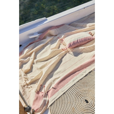 Calma House - Σετ Πετσέτα Θαλάσσης/Παρεό Με Μαξιλάρι Παραλίας Tiana Red