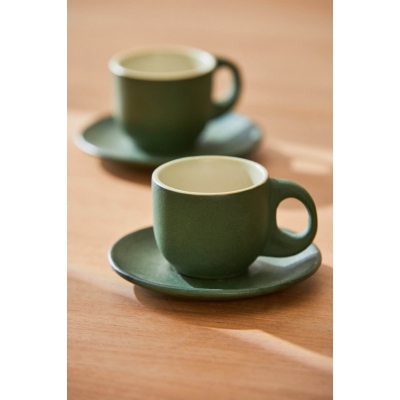 Calma House - Σετ 2 Κεραμικά Φλιτζανάκια Matcha Green