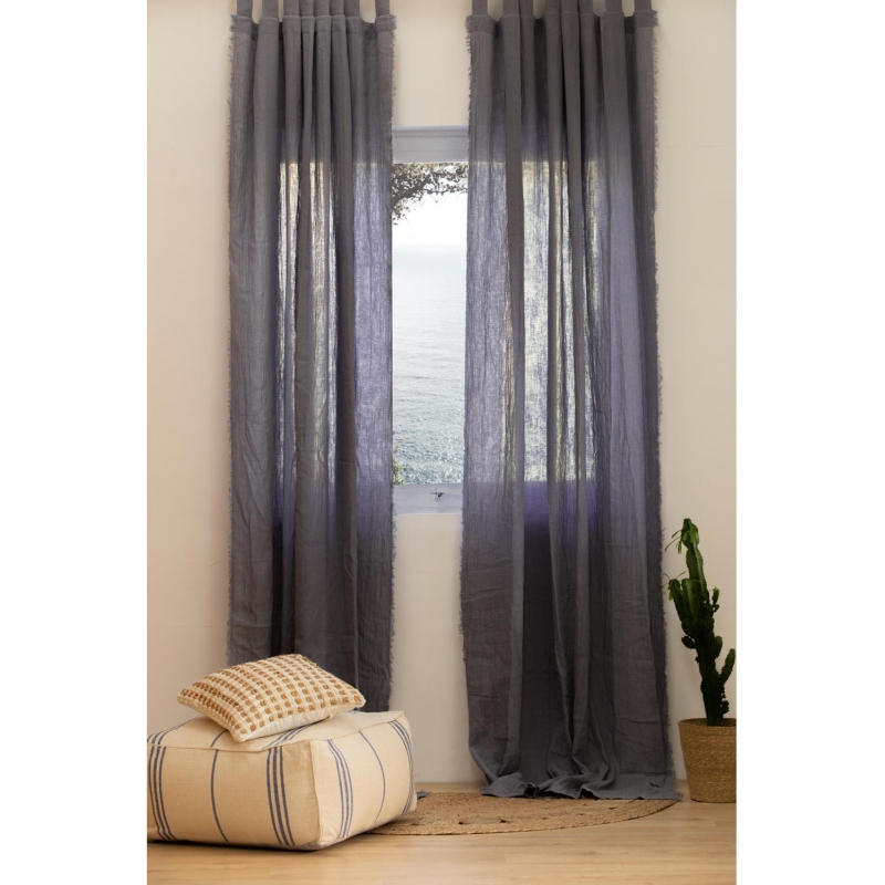 Calma House - Έτοιμη Κουρτίνα Fray Blue 140x280cm Calma House - Έτοιμη Κουρτίνα Fray Blue 140x280cm