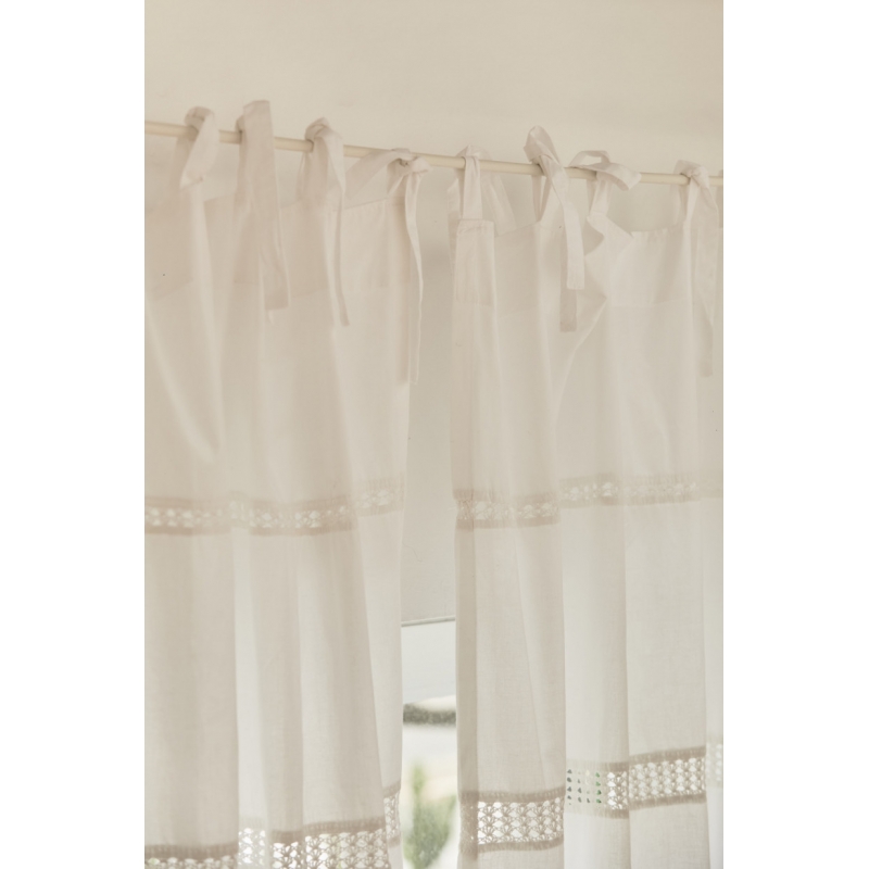 Calma House - Έτοιμη Κουρτίνα Inca White 140x280cm Calma House - Έτοιμη Κουρτίνα Inca White 140x280cm