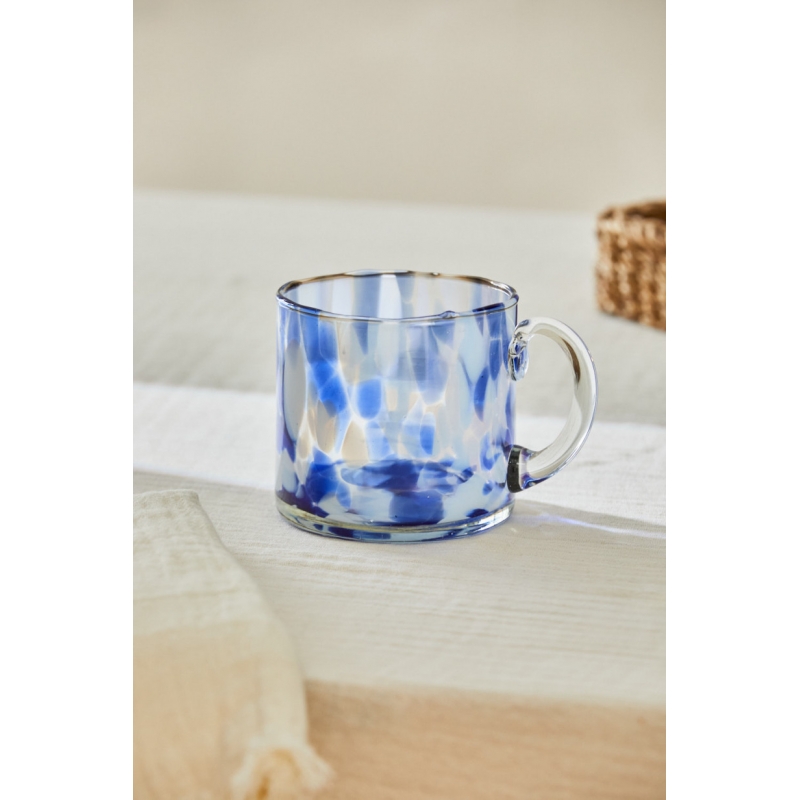 Calma House - Γυάλινο Φλιτζάνι Beira Blue 10x10cm