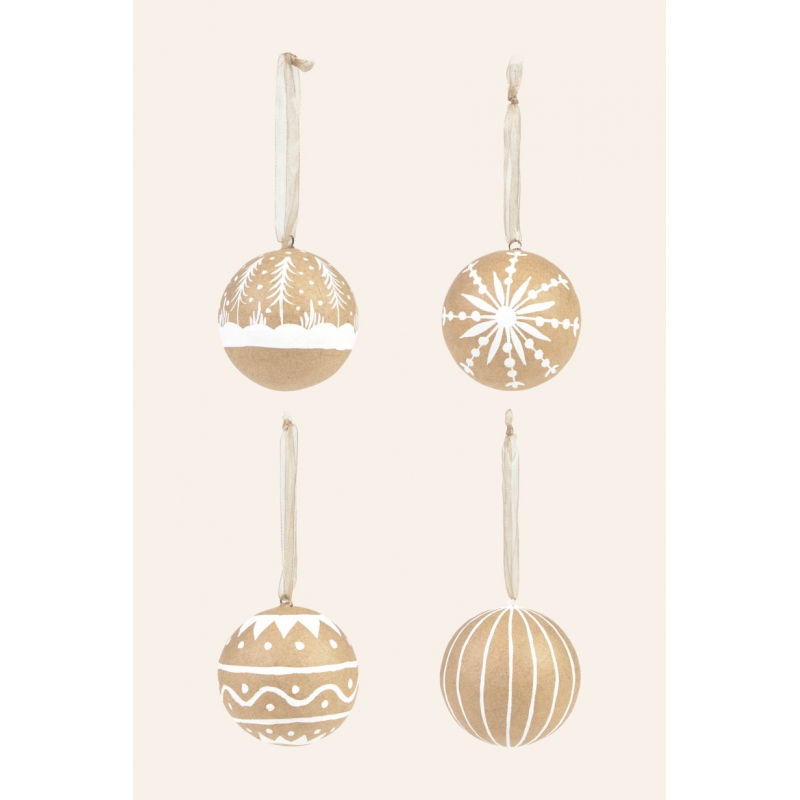 Calma House - Σετ 4 Χριστουγεννιάτικες Μπάλες Mery Natural Calma House - Σετ 4 Χριστουγεννιάτικες Μπάλες Mery Natural