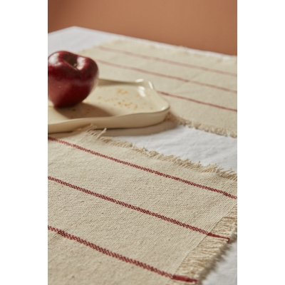 Calma House - Βαμβακερό Σουπλά Ploma Red 35x50cm Calma House - Βαμβακερό Σουπλά Ploma Red 35x50cm