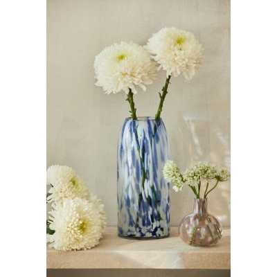 Calma House - Γυάλινο Βάζο Beira Blue 28cm