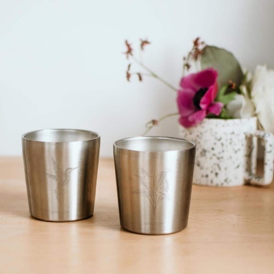 Gaspajoe - Ανοξείδωτα Φλιτζάνια Arty Banana/Hummingbird Σετ 2