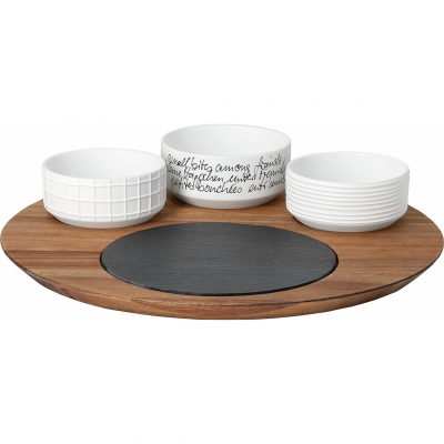 Raeder - Snacks & Nibbles. Στρογγυλός Δίσκος Σερβιρίσματος Με 3 Μπολ Together