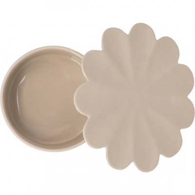 Raeder - Softone. Κεραμικό Μπολ Με Καπάκι Flower Beige