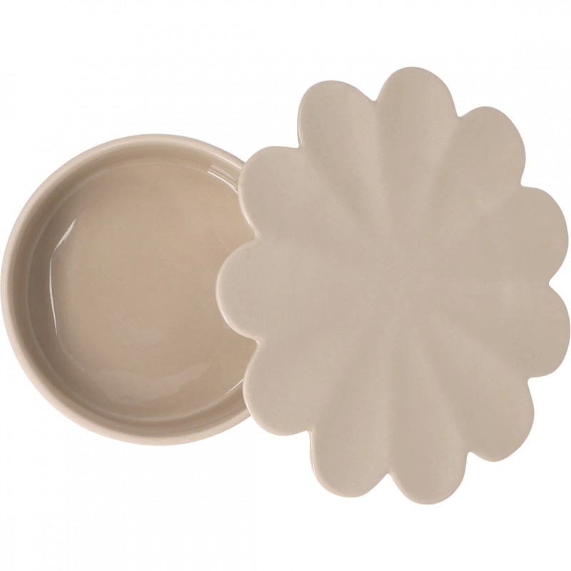 Raeder - Softone. Κεραμικό Μπολ Με Καπάκι Flower Beige