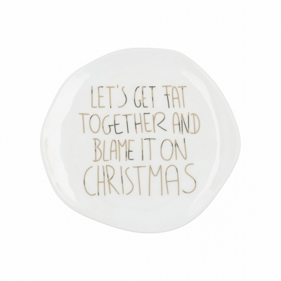 Raeder - Χριστουγεννιάτικο Πορσελάνινο Πιατάκι Let's Get Fat Together