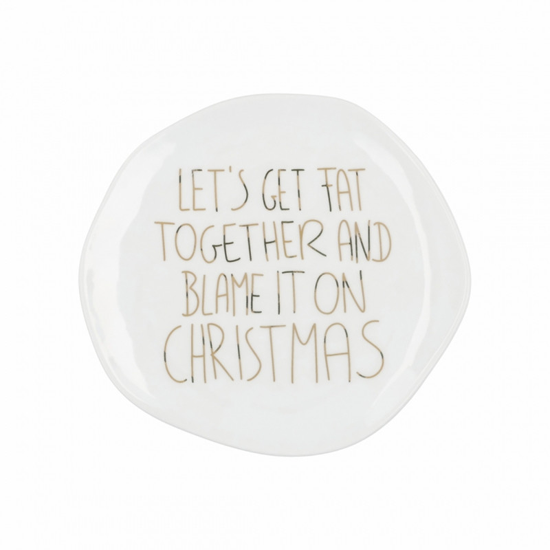 Raeder - Χριστουγεννιάτικο Πορσελάνινο Πιατάκι Let's Get Fat Together