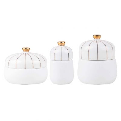 Raeder - Σετ 3 Μίνι Πορσελάνινα Κουτάκια Gold Heart