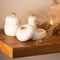 Raeder - Σετ 3 Μίνι Πορσελάνινα Κουτάκια Gold Heart