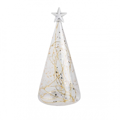 Raeder - Επιτραπέζιο Γυάλινο Δεντράκι LED Stars Gold