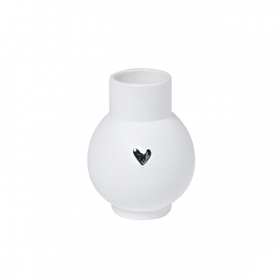 Raeder - Μίνι Πορσελάνινο Βάζο Heart Silver