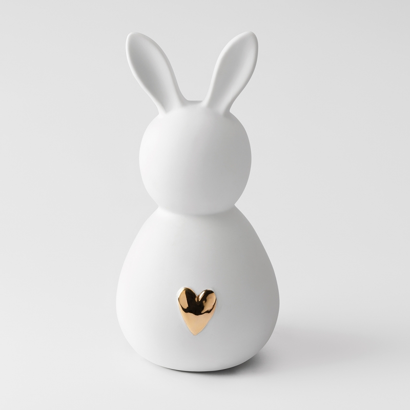 Raeder - Πορσελάνινο Διακοσμητικό Bunny Μan Gold Heart Large