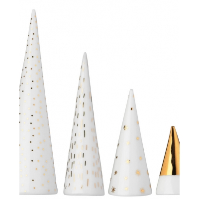 Raeder - Σετ 4 Πορσελάνινα Δεντράκια "Winter Forest" Gold Small