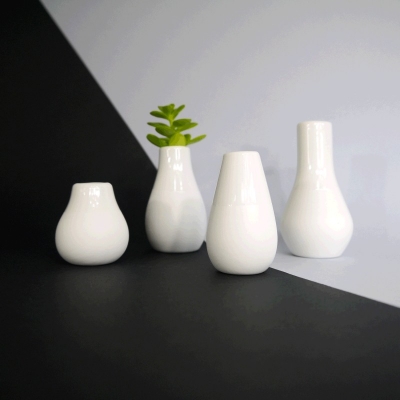 Raeder - Μίνι Βάζα Πορσελάνης Λευκά Σετ 4 τμχ