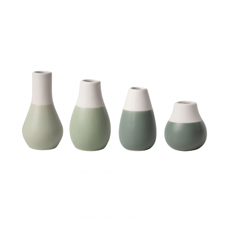 Raeder - Μίνι Βάζα Πορσελάνης Pastels Green Σετ 4 τμχ Raeder - Μίνι Βάζα Πορσελάνης Pastels Green Σετ 4 τμχ