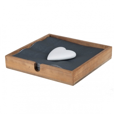 Raeder - Ξύλινη Θήκη Για Χαρτοπετσέτες Heart