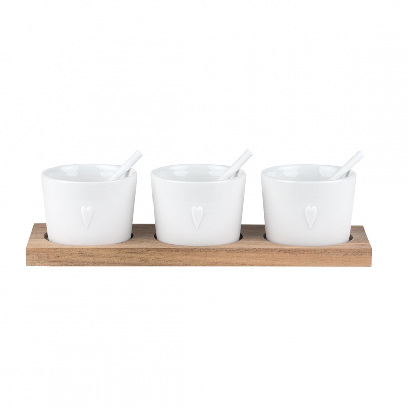 Raeder - Ξύλινη Βάση Με Μίνι Μπολ Για Dip Served Three Ways Raeder - Ξύλινη Βάση Με Μίνι Μπολ Για Dip Served Three Ways