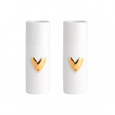 Raeder - Σετ Μίνι Βάζα Πορσελάνης Heart Gold