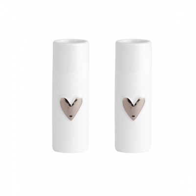 Raeder - Σετ Μίνι Βάζα Πορσελάνης Heart Silver