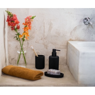 Andrea House - Βάση Για Σαπούνι Black Resin Stripes