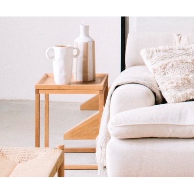 Andrea House - Δρύινο Βοηθητικό Τραπεζάκι Cube Andrea House - Δρύινο Βοηθητικό Τραπεζάκι Cube