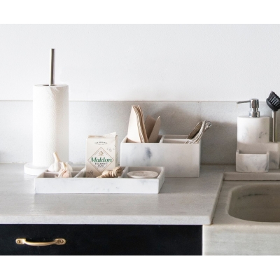 Andrea House - Βάση Οργάνωσης 4 Θέσεων White Marble Effect