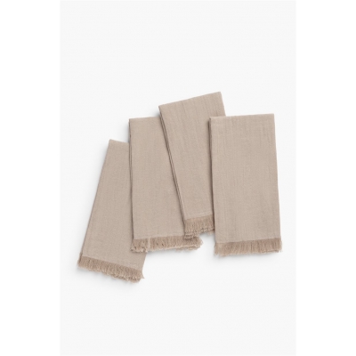 Calma House - Σετ 4 Πετσέτες Κουζίνας Με Σκοινί Layer Beige 45x45cm Calma House - Σετ 4 Πετσέτες Κουζίνας Με Σκοινί Layer Beige 45x45cm