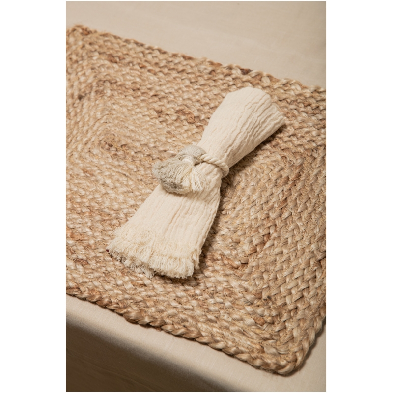 Calma House - Σετ 4 Πετσέτες Κουζίνας Με Σκοινί Layer Ecru 45x45cm Calma House - Σετ 4 Πετσέτες Κουζίνας Με Σκοινί Layer Ecru 45x45cm