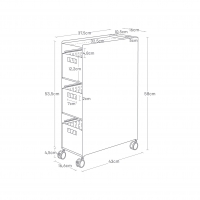 Yamazaki - Τροχήλατο Καλάθι Αποθηκέυσης 3 Επιπέδων Tower BK Yamazaki - Τροχήλατο Καλάθι Αποθηκέυσης 3 Επιπέδων Tower BK