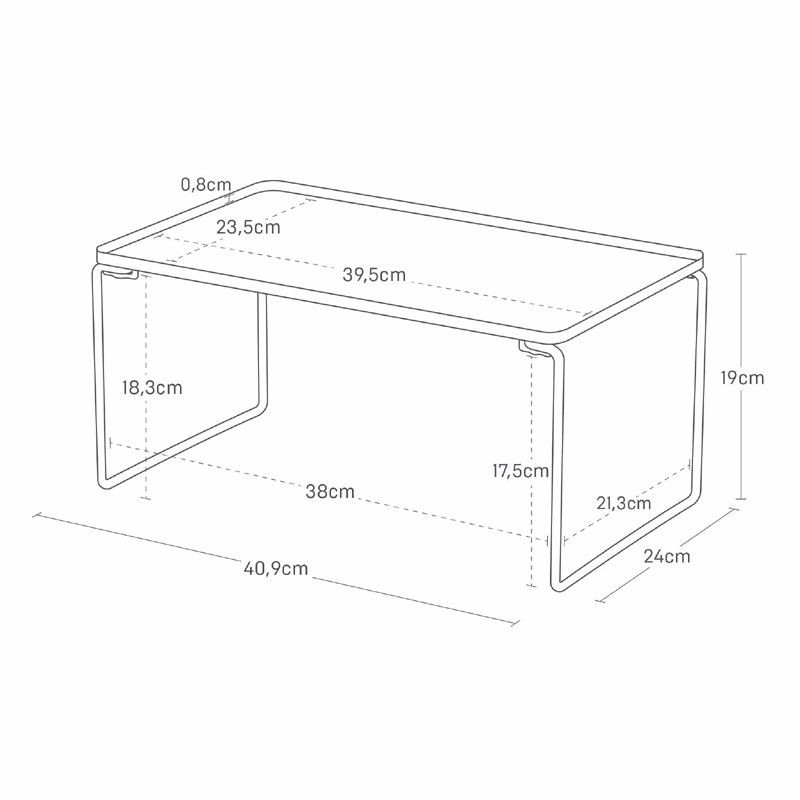 Yamazaki - Πτυσσόμενο & Στοιβαζόμενο Ράφι Κουζίνας BK Medium