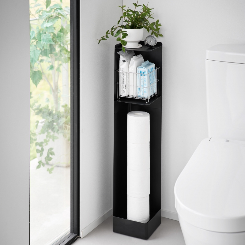 Yamazaki - Σταντ Για Χαρτί Υγείας Με Ροδάκια Slim Tower BK Yamazaki - Σταντ Για Χαρτί Υγείας Με Ροδάκια Slim Tower BK