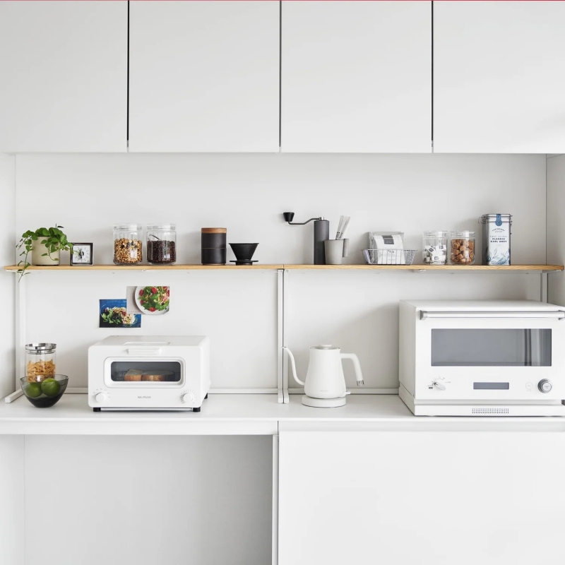 Yamazaki - Ράφι Πάγκου Κουζίνας Με Ξύλινη Επιφάνεια Tower WH