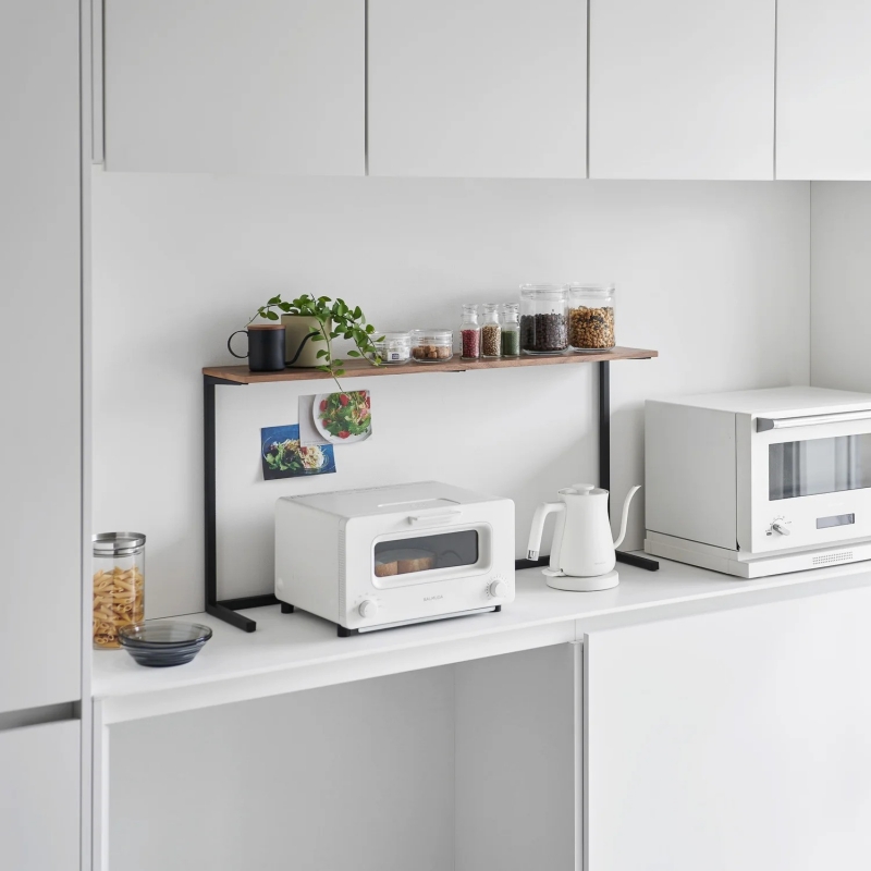 Yamazaki - Ράφι Πάγκου Κουζίνας Με Ξύλινη Επιφάνεια Tower BK